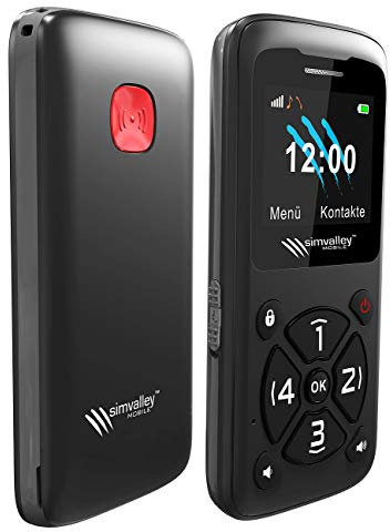 simvalley MOBILE 5-Tasten-Senioren- & Kinder-Handy mit Garantruf Versandrückläufer (Notfalltelefon)