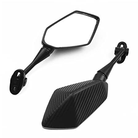 Spiegel für Lenkerende Für Yamaha Spiegel Motorrad Scooter Rückspiegel Carbon Look Schwarz Für YZF R1 R6 R25 R15 R125 R3 R1S R1M FZ6R (Color : B)