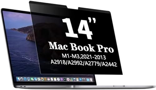 Écran de confidentialité magnétique pour Ordinateur Portable MacBook Pro 14 (2021-2023, M1, M2, Pro, Max) - Film de Protection de confidentialité Amovible Anti-lumière Bleue