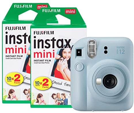 Fujifilm Instax Mini 12 Instant Camera with 40 Shot Film Pack - Pastel Blue