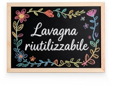 Pryma Lavagna Nera - Lavagna Scrivibile per Ufficio, Casa, Scuola, Ristorante - Design Elegante (40X60Cm)
