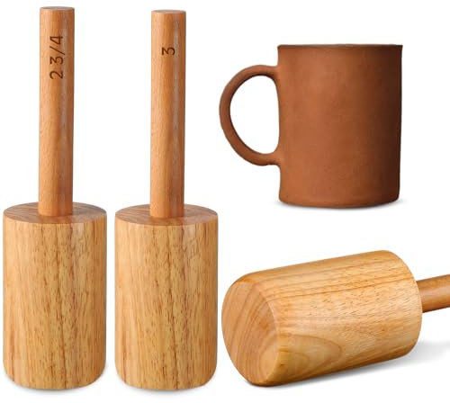 Baderke 2 Stück Tassen-Töpfereiformen, zum Erstellen von Töpferwaren, Tassenformen, Formwerkzeug, Unterstützung beim Handbau von Tassen (7,6 cm, 7,6 cm)