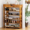 soges 5 Ebenen Schuhregal Schuhschrank Holz, 75 x 30 x 94,5 cm Schuhablage Schuhständer für Wohnzimmer, Diele, Flur, Retro