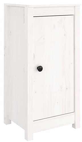 Tidyard Sideboard Kommode Anrichte Schrank Beistellschrank Mehrzweckschrank Standschrank Wohnzimmer Flur Weiß 40 x 35 x 80 cm (B x T x H) Massives Kiefernholz Weiß