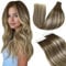 LaaVoo Echthaar Tape in Extensions Balayage Blond Haar Extensions Tape Echthaar Unsichtbar 30cm Band Haarverlängerung Echthaar Tape Hellbraun Ombre Platinblond #8/60/8 30g 20pcs