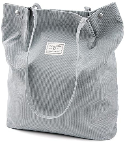 Captain Blues Cord Tasche Damen, Umhängetasche Cord, Große Cord Tasche, Kord Handtasche Shopper für School, Alltag, Büro, Einkaufen und Reisen