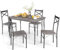 RELAX4LIFE Esstisch Set 5-teilig, Esszimmertisch mit 4 Stühlen, Sitzgruppe für 4 Personen, Sitzgruppe mit Metallrahmen, Esszimmergruppe für Küche Esszimmer
