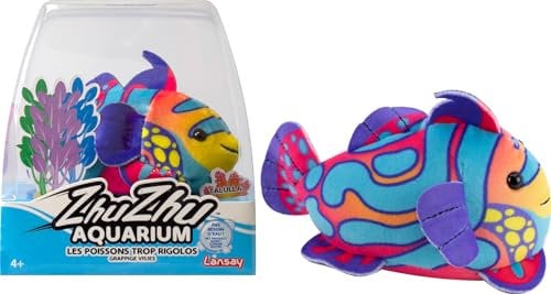 ZHU ZHU Aqua – Sebastian der Mandarinenfisch – Mehrfarbig – Weiches & interaktives Plüschtier für Kinder ab 4 Jahren – Erstellung verzauberter Geschichten – lustiges interaktives Tier, kein Wasser