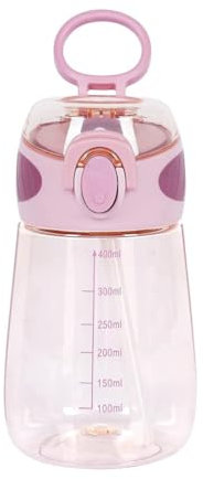 MSCHENZW Bouteille d' de 400 ml avec paille, gourde pour tout-petits, large ouverture, anti-fuite, mignonne bouteille à paille C