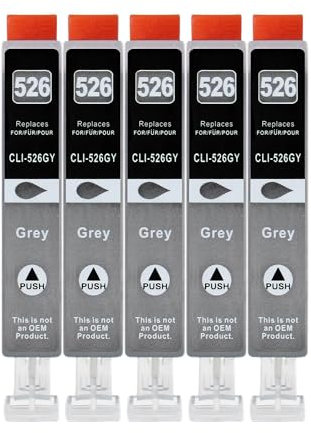 5 XXL Druckerpatronen kompatibel zu CLI-526 GY Grau für Canon PIXMA MG6150 MG6250 MG8150 MG8250