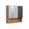 Vicco Badspiegelschrank Irma, Badezimmerspiegel, Goldkraft Eiche/Anthrazit, 54 x 55 cm