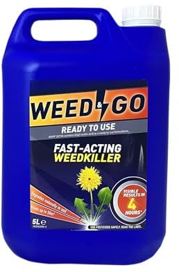 Weed & Go 5L Ready-to-Use Weedkiller - Fast-Acting Formula for Immediate Weed and Moss Control on Driveways, Paths & Patios