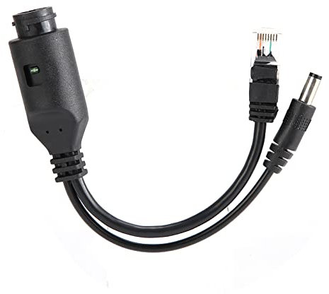 24 V Wasserdichter IP-Kamera-Power-Over-Ethernet-Adapter, POE-Kabel-Splitter-Injektor f¨¹r WLAN-Sicherheits¨¹berwachung (Schwarz),Draht und Kabel