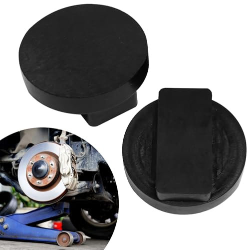 2Pcs Car Jack Pad, Car Jack Rubber Pad, Car Lift Rubber Support Blocks, Heavy Duty Jacking Pad, Round Anti Slip Frame Rail Protector Jacking Pad, Cars Repair Accessories (Black)