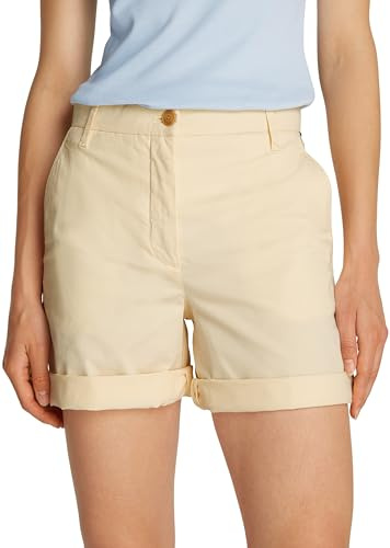 Tommy Hilfiger Damen Chino Shorts Kurz, Elfenbein (Ivory Petal), 38