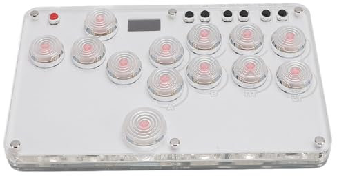 Lazmin112 Stick 13 Tasten, All-Button-Controller für Switch, PC, PS3, Controller Street Fight Stick mit Benutzerdefiniertem RGB, Turbo-Funktionen, Unterstützt Hot Swap SOCD