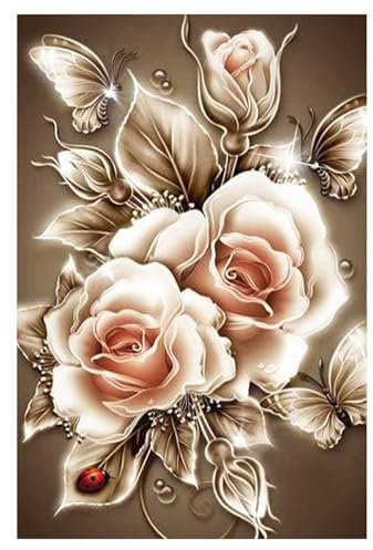 GEXINKEJI 5d Diamant Painting Diamond Painting Erwachsene Rose Diamond Painting Diamond Painting set Diamant Bilder Geeignet für Home Wand Decor DIY Diamond Blumen