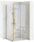 Rea Cabina de ducha Rapid Slide Gold Brush 120 x 80 Cabina de ducha sin plato de ducha Vidrio de seguridad templado Transparente 6 mm (dorado) puerta: 120 pared: 80 cm