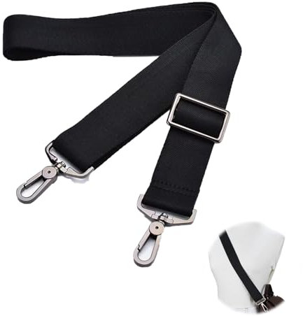 ZmdecQna Verstellbarer Schultergurt für Taschen, 3.8 cm/1.5 in Breit Taschengurte zum Wechseln, Tragetaschen und Umhängetaschen für Duffel Kameratasche Laptoptasche,Schwarz (Schwarz)