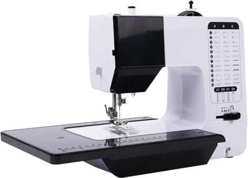 Machine de broderie à 38 points avec table d'extension et lumière nocturne - machine à coudre portable et industrielle pour les débutants et les professionnels, outil d'artisanat lourd