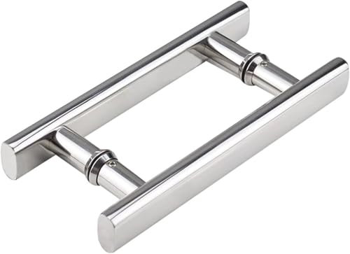 dvkGKLVq Glass Door Handle, Stainless Steel, Bar Knob Back-to-Back for Bathroom Enclosures, Shower Screen Glass Door, Push and Pull, 350mm-450mm