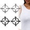4er-Set Fake Piercing Nippelringe - 2x Stahlfarben & 2x Schwarz - Non-Piercing Brustwarzen-Schmuck - Nippelpiercing Style ohne Schmerzen - Perfekt für Styling und Experimente