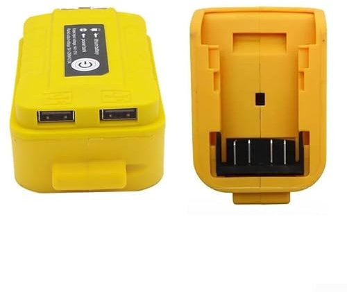 Dual USB Battery Adapter for Dewalt 18V Lithium Batteries, Features Protective Charging Board (A)