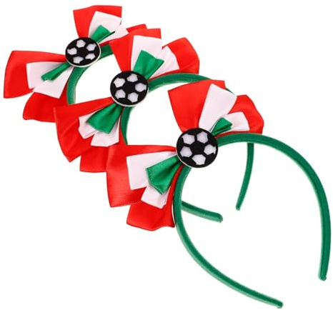 Veemoon 3 Stück-pack Fußball Haarbänder Sportlicher Haarreif Aus Stoff Mit Grün Weiß Rotem Fußballanhänger Für Fußballfans Fußballpartys Und Sportveranstaltungen