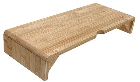 LAPYAPPE Bambus Monitorständer Ergonomischer Bildschirm- Für Computer Laptop Und Drucker Höhenverstellbar Platzsparend Und Praktisch Für Angenehmes Arbeiten