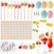DONQL 156pcs Cocktail Accessories for Drinks, Cocktail Party Decorations with Reuseable Cocktail Umbrellas, Cocktail Straws for Drinks and Various Flamingo/Fruit/Sparkler Sticks for Summer/Beach Party