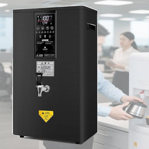 Bollitore per Acqua Calda Potabile in Acciaio Inos,Distributore Acqua Ufficio,Bollitore Commerciale,Display Lcd,3000 W,Per Ufficio,Mense Commerciali,Touch Screen,80l,Black-60L