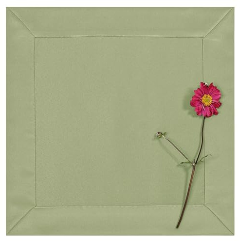 invitta Tischdeckchen Classic Elegance Salbeigrün 40x40 cm, Uni Glatt Elegant mit 5 cm Kuvertsaum Fleckabweisend mit Lotuseffekt 100% Polyester, O5 H200 3022