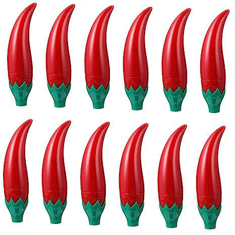 Leere Lippenstifthülse in Chili Form, Kunststoff, 12 Stück, Rot