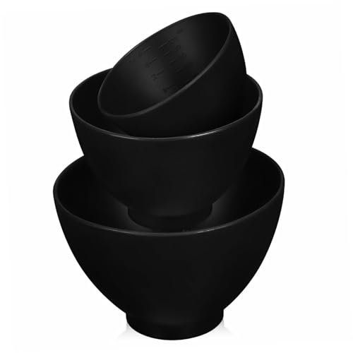 HEALEEP 3 pièces Bol à Mélanger Silicone pour Masques de Coupelles de pour Soins Peau Outils de Beauté Pratiques pour Usage Maison et Salon