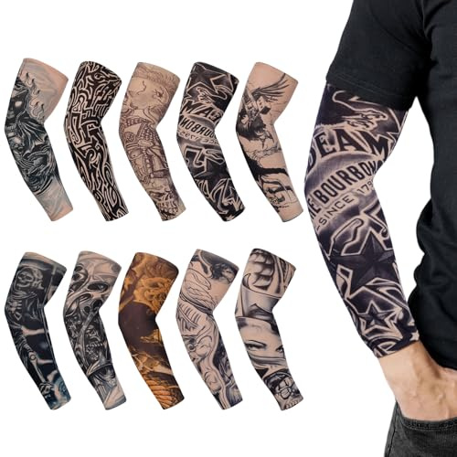 AOOSA 10 Piezas Mangas de Tatuajes, Mangas para Brazos Proteccion Sola