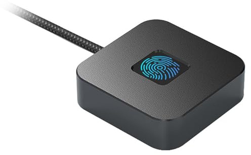 Tosuny Lettore di Impronte Digitali USB Desktop per Wins 10/11 Hello, Dongle per PC per Scanner Biometrico di Impronte Digitali, Tocco a 360° e Corrispondenza Biometrica Rapida, Chiave di (BLACK)