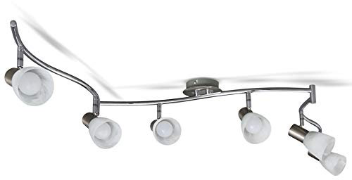 B.K.Licht - LED Deckenlampe schwenkbar, warmweiße Lichtfarbe, E14 Fassung, LED Deckenleuchte, LED Lampe, Wohnzimmerlampe, Schlafzimmerlampe, Küchenlampe, 178 cm Länge, Matt-Nickel-Chrom