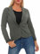Malito – Damen Blazer im Used-Look mit Ellenbogen-Patches – Jackett mit 2 Knöpfen & Taschen – Jersey Sakko unifarben – sportliche Kurzjacke 1651 (Oliv | Größe XL)