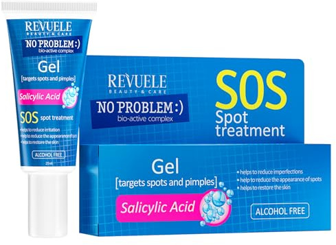 Revuele Salicylsäure S, O, S Spot Treatment Naturkosmetik Gel 100% Reine Natürliches und Organisches Umfangreicher Komplex mit Bioaktiv Formen und Premium, Rohstoffen, 25 ml