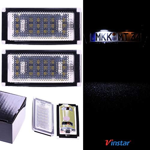 VINSTAR LED Kennzeichenbeleuchtung E-geprüft CAN-Bus 18 LEDs je Modul 6000 Kelvin kompatibel mit passende Modelle in der Produktbeschreibung