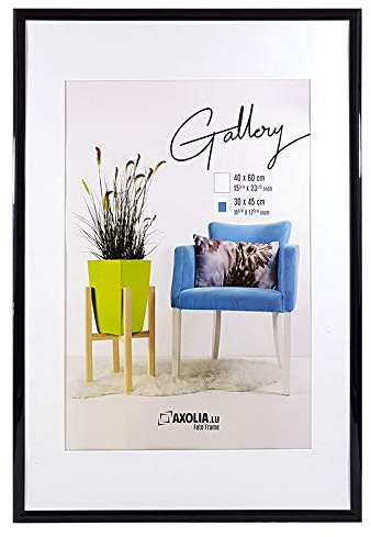 Axolia Cadre Photo 40x60 cm - Verre minéral - Décoration murale - Gallery - Noir - Affiches ou Posters