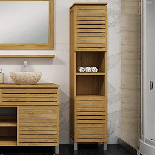 Badezimmerschrank Antonia Teak Massivholz
