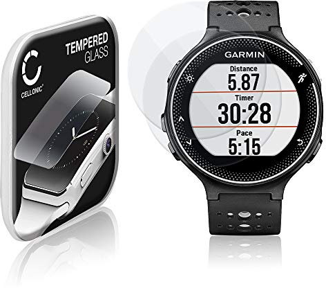 CELLONIC 2X Protector de Pantalla para Garmin Forerunner 235 (2.5D, 0,30mm, 9H) - Cristal Templado Protector de Pantalla, Smartwatch Screen Protector, Cristal Protector