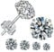 Silber Ohrstecker für Frauen, 4 Paar 925 Sterling Silber Ohrstecker Set, hypoallergen kleine Schlafknorpel Studs, AAAAA Clean Cubic Zirkonia Ohrstecker (4/5/6/7mm)