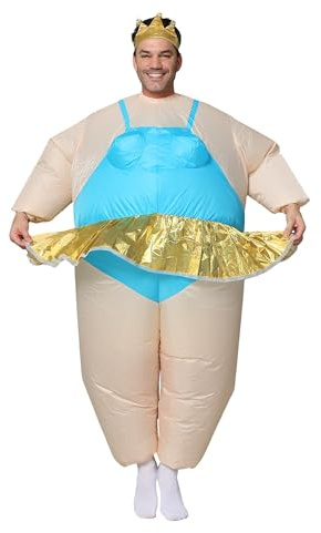 JYZCOS Aufblasbares Ballerina-Kostüm für Erwachsene, lustige Fette Anzüge, Halloween-Kostüm