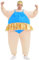 JYZCOS Aufblasbares Ballerina-Kostüm für Erwachsene, lustige Fette Anzüge, Halloween-Kostüm, Blau, L