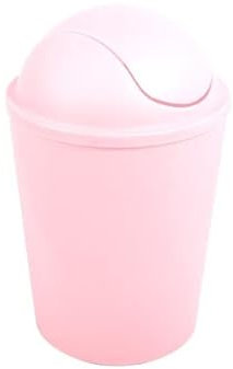 MSV Abfalleimer AKO 5,5 l mit Schwingdeckel pastellrosa, Polypropylen, Babyrosa, Pink