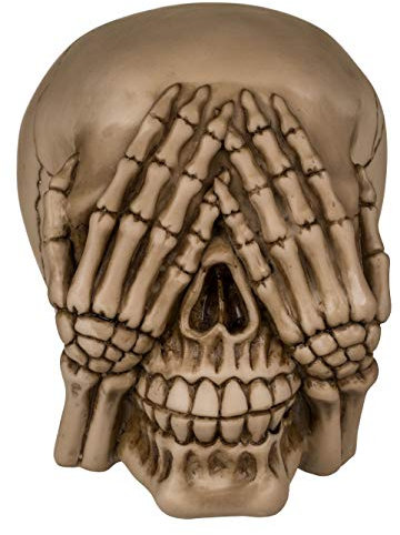 MIK funshopping Spardose Sparbüchse Im Totenkopf-Design (Schädel 'Nichts böses sehen')