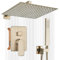 JUNSOTTOR Shower Set Concealed Shower Rough in Valve Body Wall Mounted Shower Mixer Taps Rain Shower Mixer Combo Set with 16 Inch Rainfall Ultra Thin Shower Head Handheld Spray Bathroom Luxury Gold