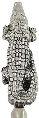 Cavagnini, Eleganter Brieföffner aus Stahl und Zinn, inklusive Geschenkbox (Krokodil)